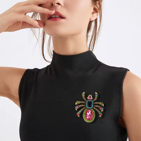 Rainbow Spider Brooch
