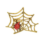 Gold Web Spider Brooch