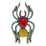 Mother Queen Rhinestone Spider Brooch