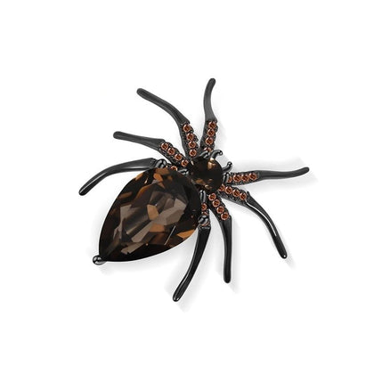chocolate quartz spider brooch