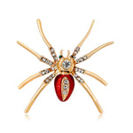 Red & Gold Spider Brooch