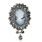 Retro Amber Cameo Brooch