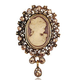 Retro Amber Cameo Brooch