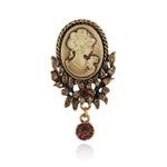 colorful autumn cameo brooch