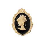 gold and black cameo brooch