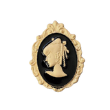 gold and black cameo brooch