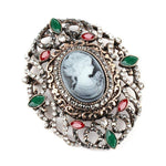 polychrome cameo brooch