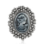 silver-sized cameo brooch