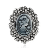 silver-sized cameo brooch