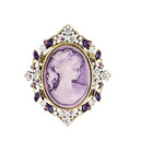 lilac cameo brooch
