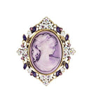 lilac cameo brooch