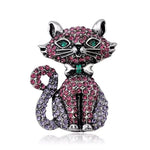 two-tone cat brooch