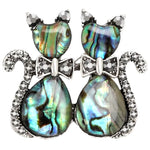 Alien Duo Cat Brooch