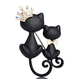 black duo cat brooch