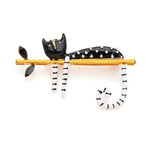 hanging black cat brooch