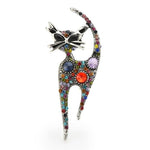sequined cat brooch