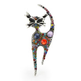 sequined cat brooch