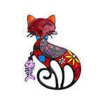 red cat brooch