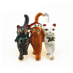 feline trio cat brooch