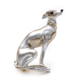 chrome greyhound dog brooch