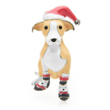 yellow canine Christmas dog brooch