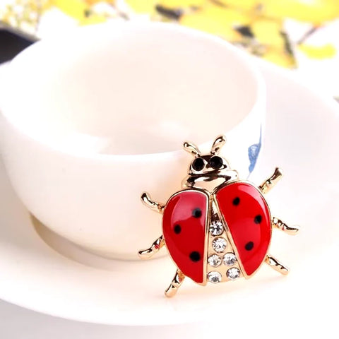 Baby Crystal Ladybug Brooch