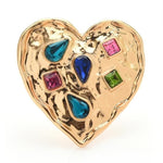gold composite love heart brooch