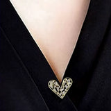 Neckline heart brooch