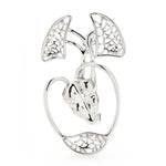 silver intertwined heart brooch