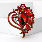 Burning passion heart brooch