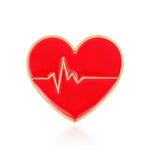 Fiery Red Heart Brooch