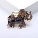 Rhinestone Elephant Brooch