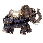 Rhinestone Elephant Brooch