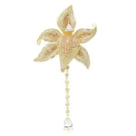 royal orchid flower brooch
