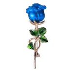 Sapphire Rose Flower Brooch