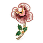 carnal pink flower brooch