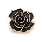 black rose flower brooch