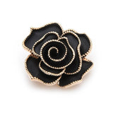 black rose flower brooch