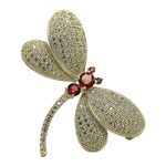 Red Eternal Happiness Dragonfly Brooch