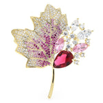 luxury glitter ginko brooch