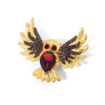 luxury owl charmer brooch