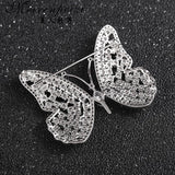 Luxury Silver Butterfly Brooch