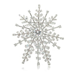 luxury silver snowflake brooch