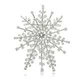luxury silver snowflake brooch