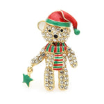 Christmas teddy bear brooch