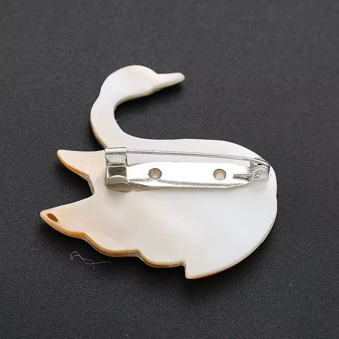 Fuchsia Swan Bird Brooch Pin