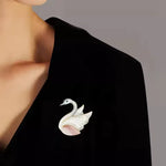 Fuchsia Swan Bird Brooch