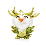 white mini joy bird brooch