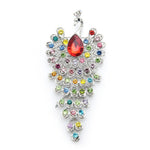 bird brooch multicolored dress