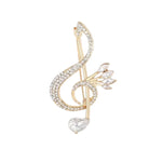 Original golden musical note brooch
